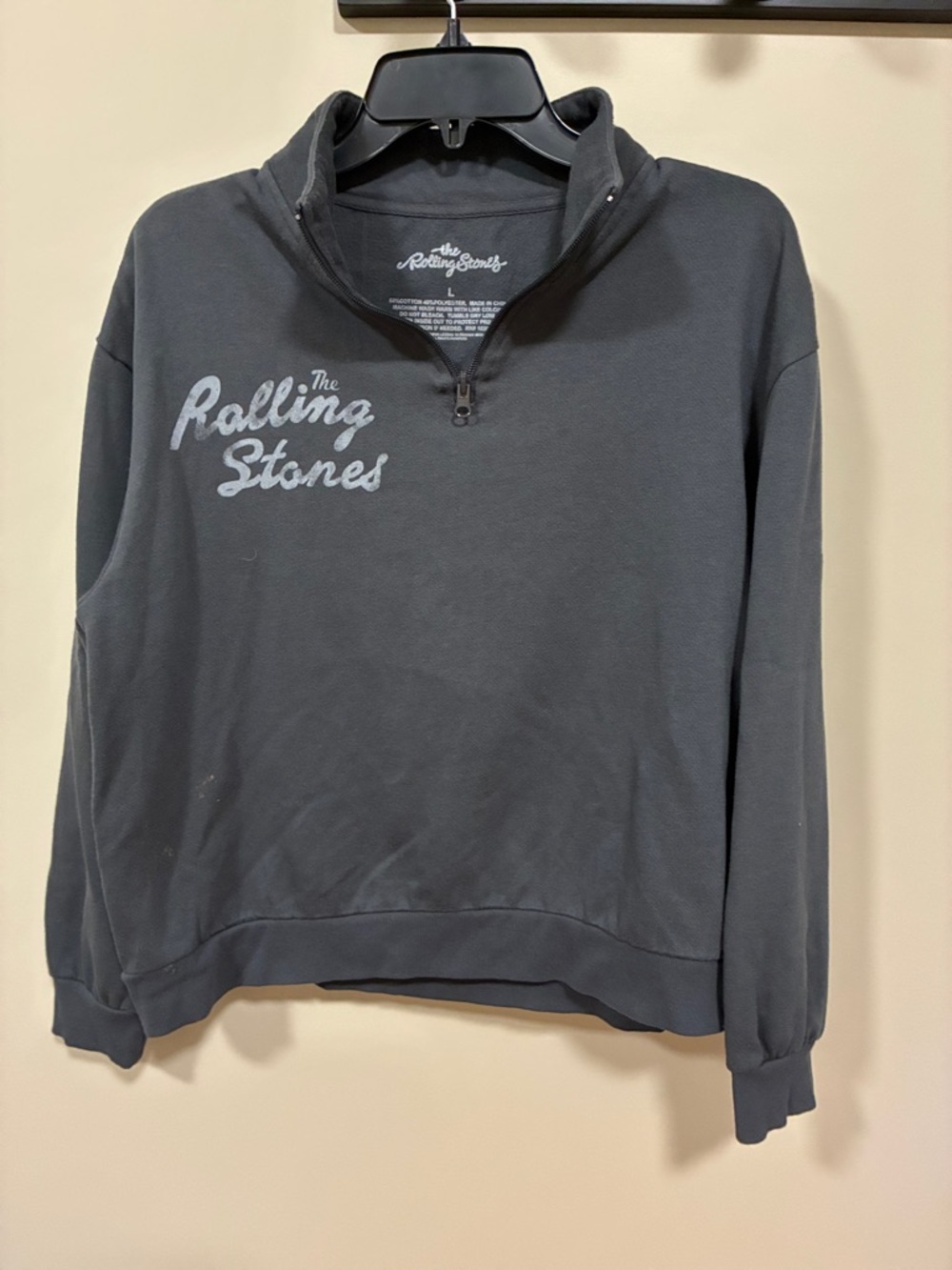 The Rolling Stones cropped 1/4 zip top large